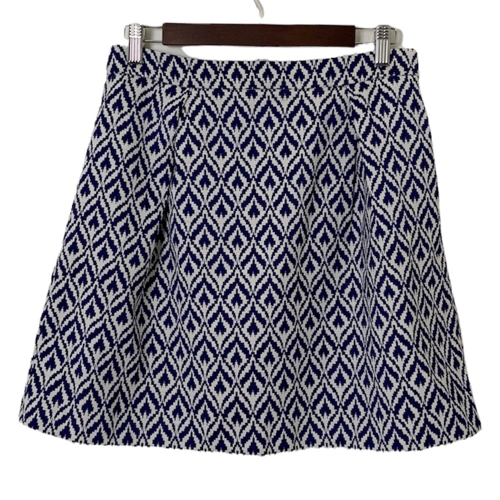 J. Crew Full Mini Skirt Size 4 Womens Blue White